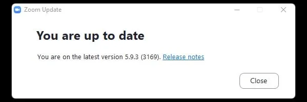 Zoom are up to date