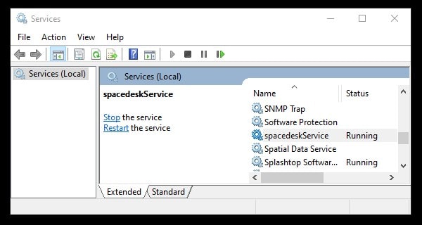 spacedeskService Running