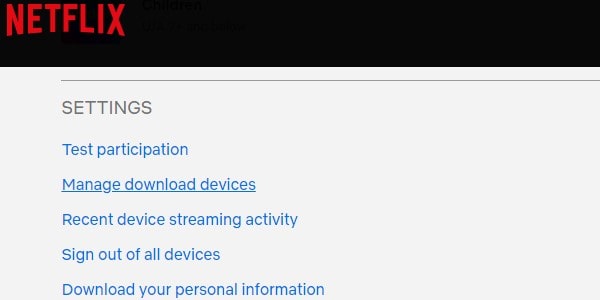 Netflix Manage Download Devices