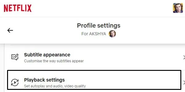 Playback Settings Netflix