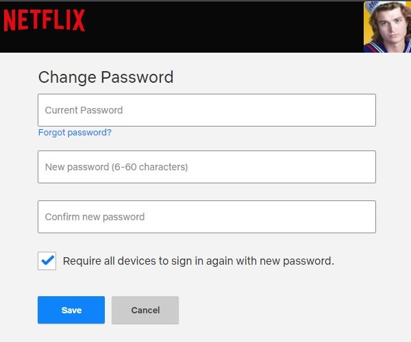 Set up a new Netflix Account Password