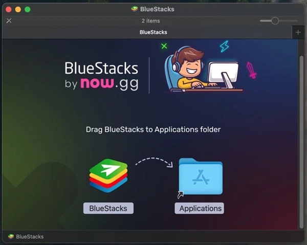 Install BlueStacks Air Drag and Drop