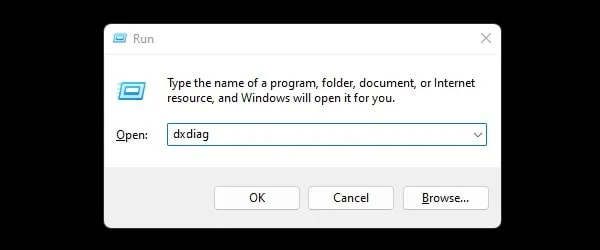 Open dxdiag tool