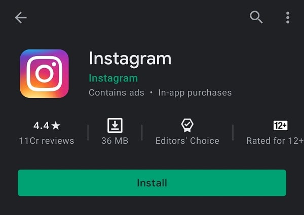 Re Install Instagram App