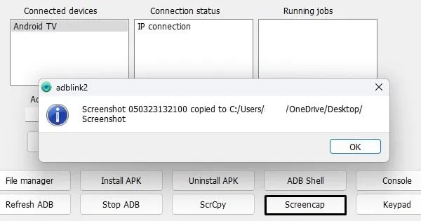 Take Screenshot on Android TV using Computer