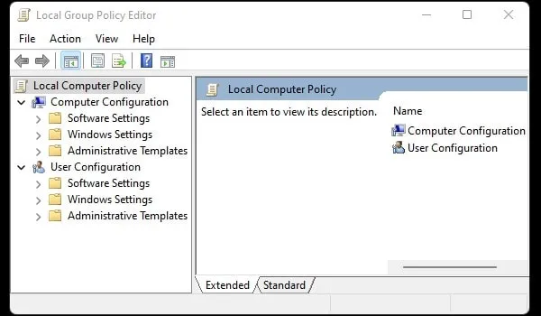 Windows 11 Local Group Policy Editor