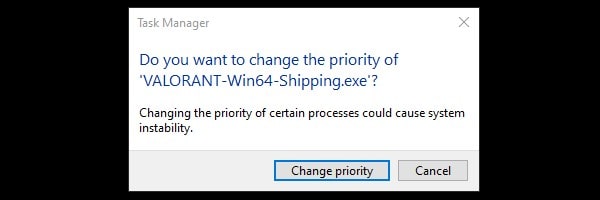 Change Valorant CPU Priority