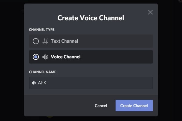 Make an AFK Voice Channel