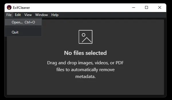 Open Files in Exif Cleaner