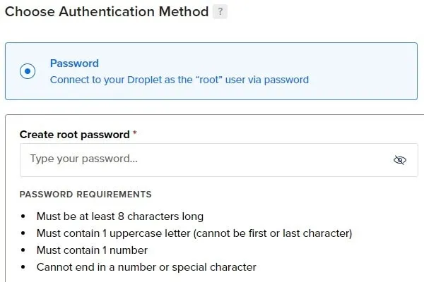 Create Root Password