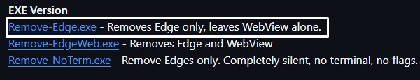 Remove Edge Exe File