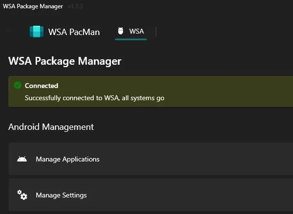 WSA Packet Manager Sideload Android Apps on Windows 11