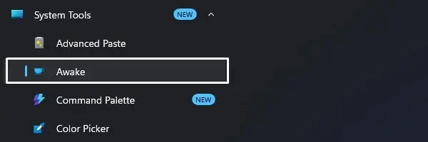 Awake Utility in PowerToys