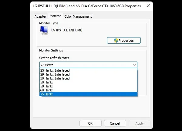 Change Screen Refresh Rate on Windows 11
