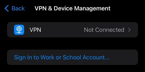 Disable VPN Device Management on iPhone