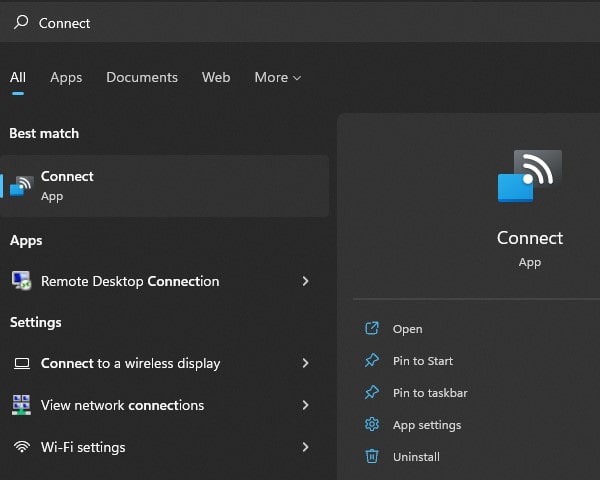 Install Connect App in Windows 11