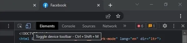 Open Device Toolbar in Chrome
