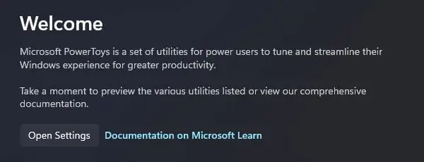 Open Settings in PowerToys
