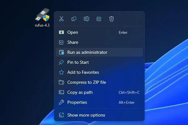 Run Rufus as administrator