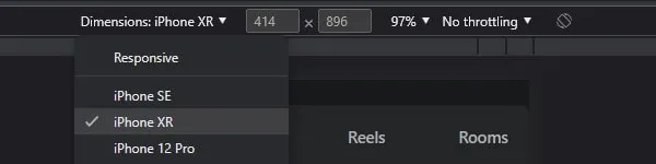 Select Device and Reload Page to open Facebook Mobile Site
