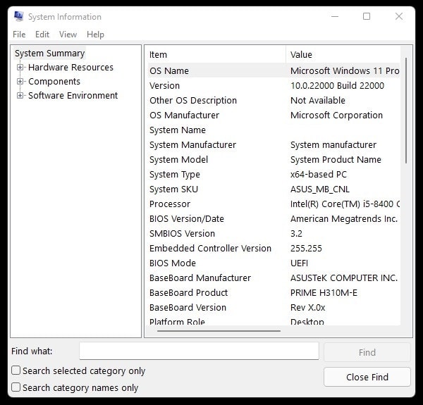 System Information App Check Computer Specs Windows 11
