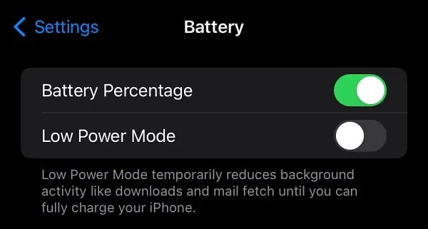 Turn Off Low Power Mode