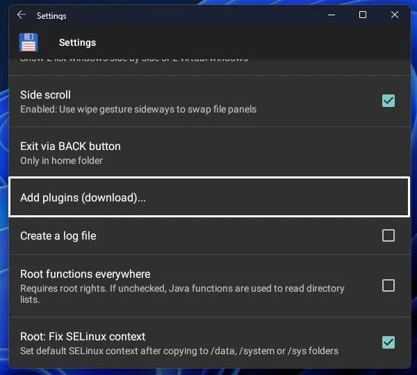 Add Plugins in Total Commander