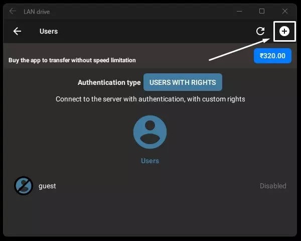 Click on Icon to add user information