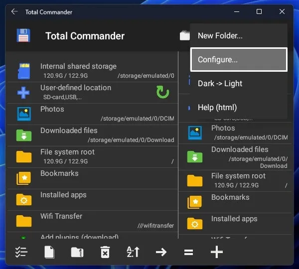 Configure Total Commander