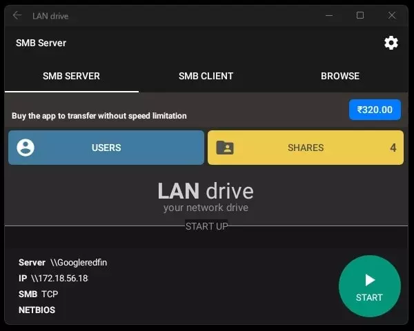 Setup a user Click on users