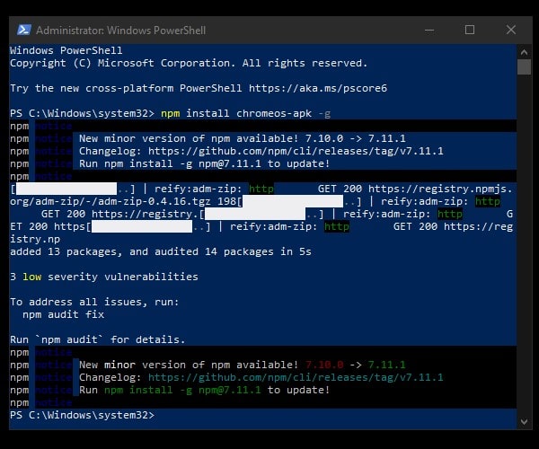 Install chromeos apk CLI app conversion tool to convert Android Apps