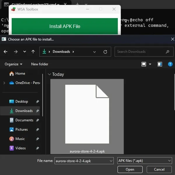 Select and Open Aurora Store APK File